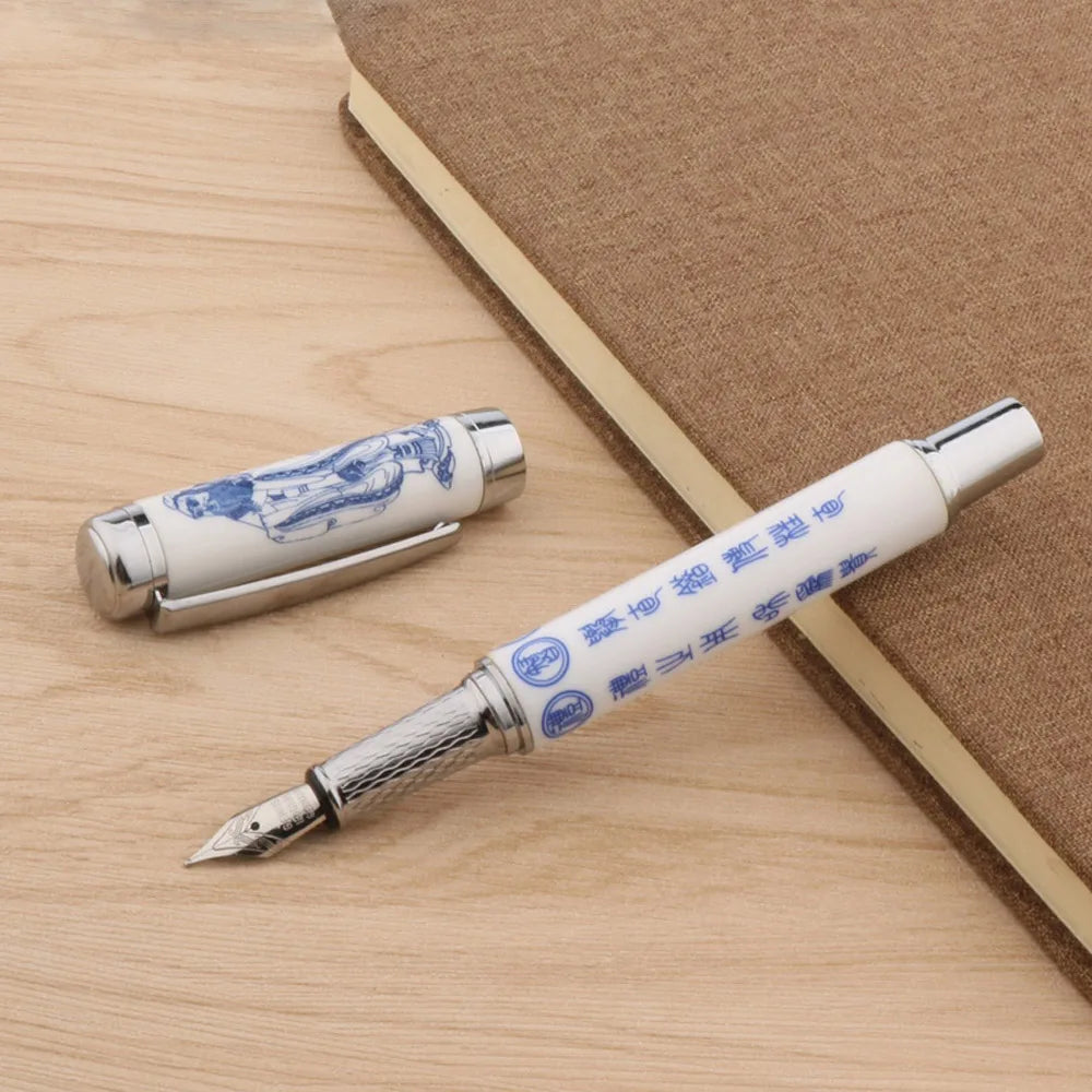 Brand Ceramic Fountain Pen New Chinese Painting Confucius Medium Nib 0.7MM Ink Pens Business Office School Supplies Writing