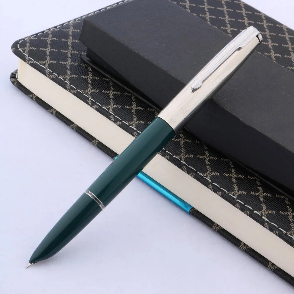 luxury brand Hero 616 329-A  Fountain Pen Black Green stainless steel Fine Nib 0.38mm Office school supplies ink pens