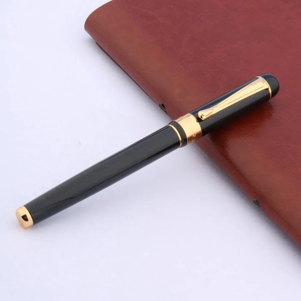 Baoer 500 Black Lacquered Golden Trim 1.0MM Calligraphy Bent Nib Fountain Pen