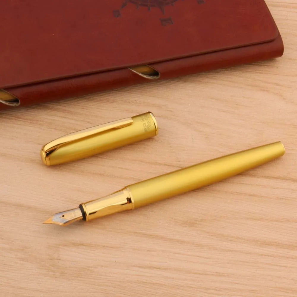 HERO Posture Correction Fountain Pen golden white Medium Nib GIFT  Stationery Office School Supplies